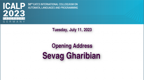 thumbnail of medium ICALP 2023 -  Opening Address