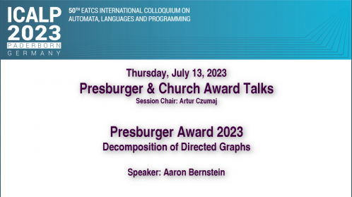 thumbnail of medium ICALP 2023 - Presburger Award - Part 1