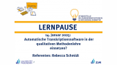 thumbnail of medium lernPause Transskription mit KI auf dem eigenem Rechner (14.01.2025)