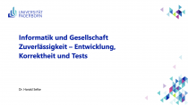 IuG: Zuverlässigkeit – Entwicklung, Korrektheit und Tests